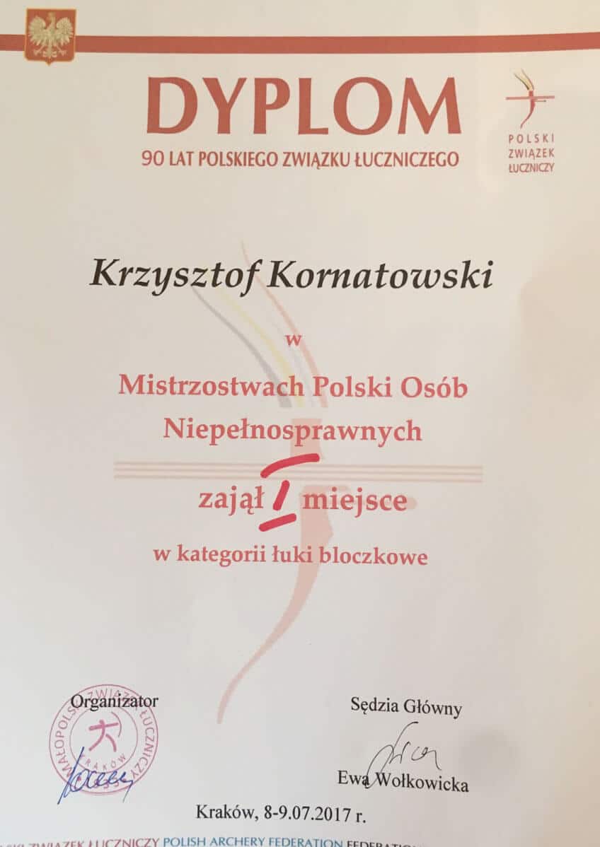 Nasza firma może pochwalić się mistrzem Polski. Nasz pracownik zdobył złoty medal na Mistrzostwach Polski w Łucznictwie Bloczkowym. Ogromne gratulacje dla utalentowanego zawodnika!